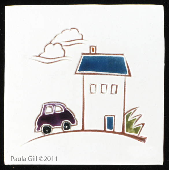 House with purple car