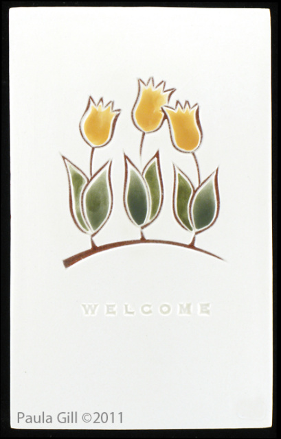 3 Yellow Tulips WELCOME