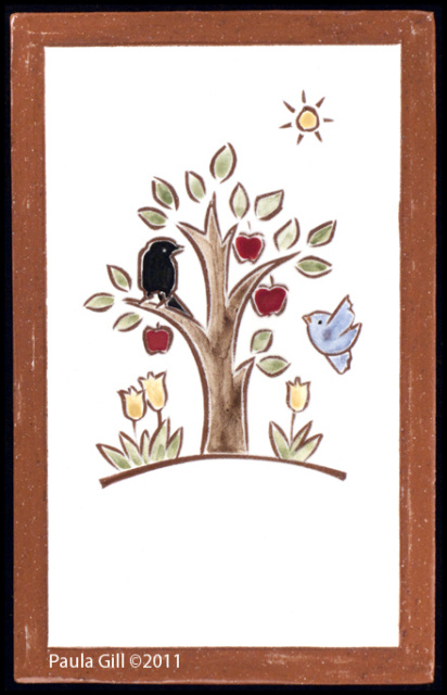 Crow in Apple Tree