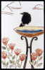 Crow on a Birdbath