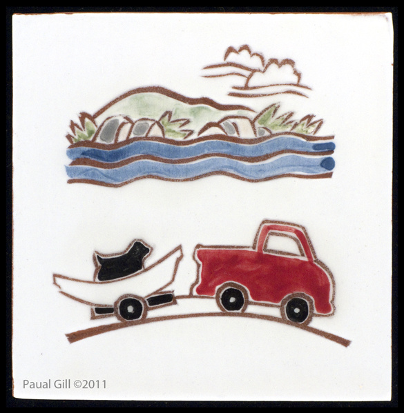 Drift Boat & Red Truck