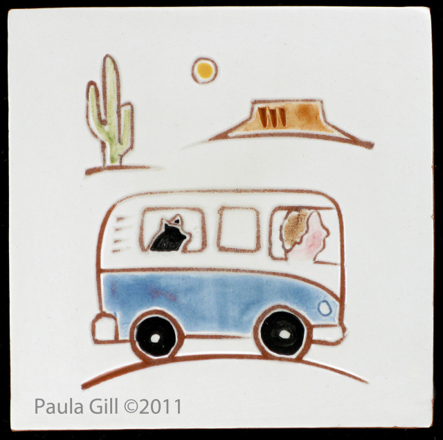 Guy on a road trip with his cat