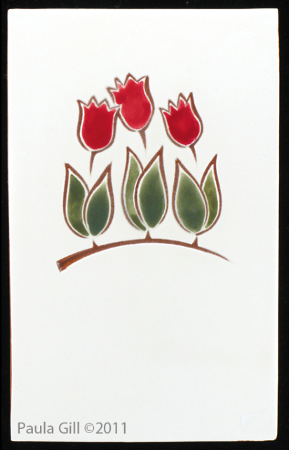 Three Red Tulips