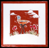 Birdbath & Red Tulips